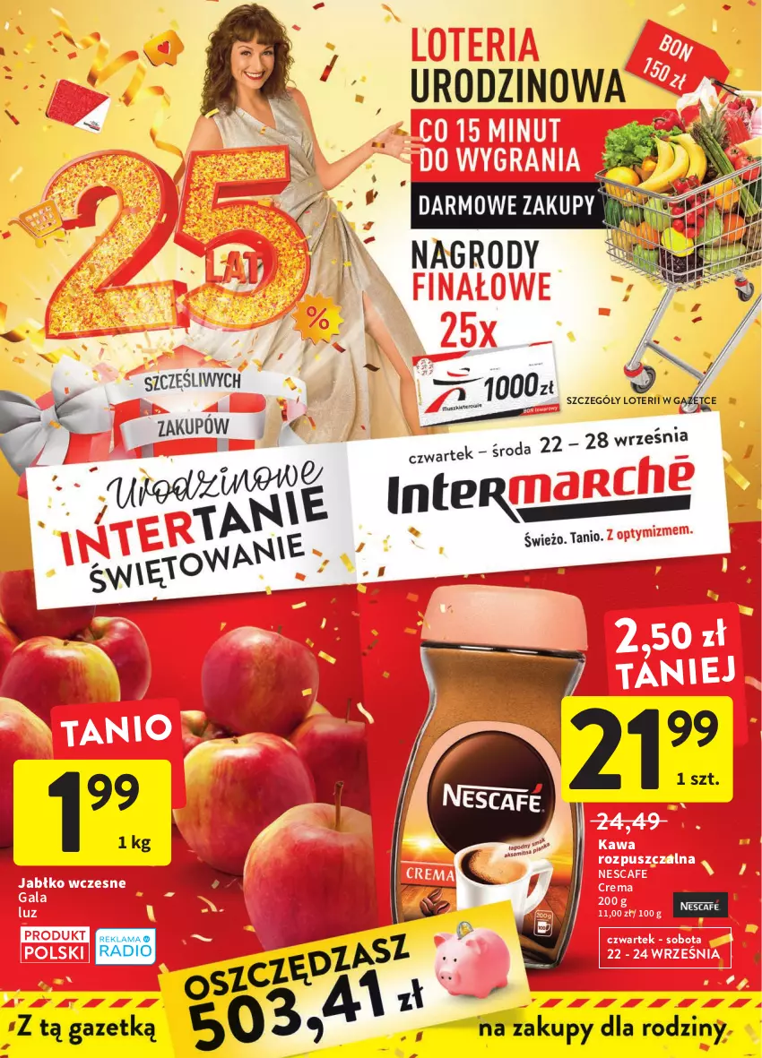 Gazetka promocyjna Intermarche - Gazetka Intermarche - ważna 22.09 do 28.09.2022 - strona 1 - produkty: Gala, Kawa, Kawa rozpuszczalna