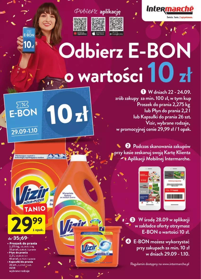 Gazetka promocyjna Intermarche - Gazetka Intermarche - ważna 22.09 do 28.09.2022 - strona 11 - produkty: Kapsułki do prania, Płyn do prania, Proszek do prania, Vizir