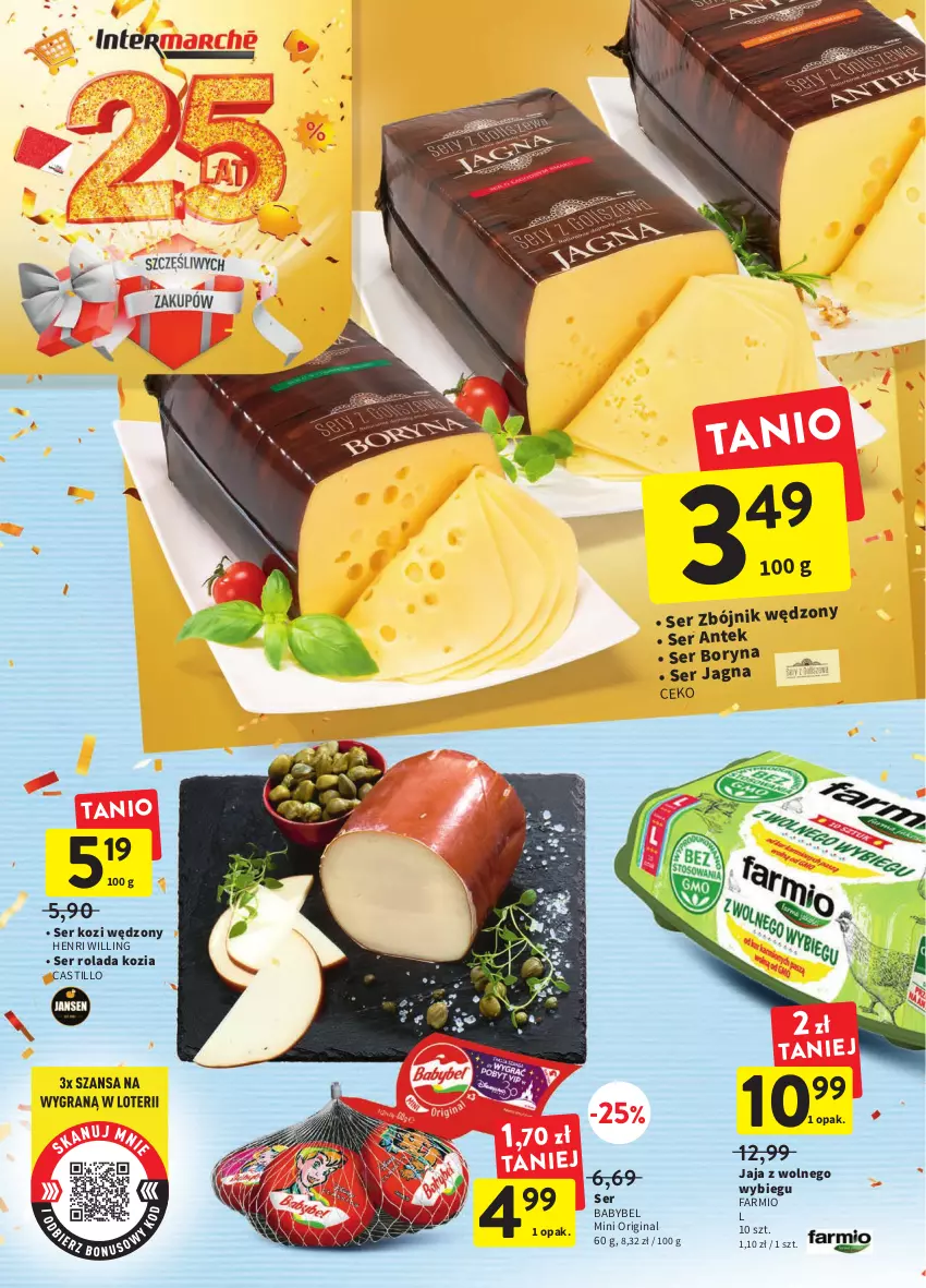 Gazetka promocyjna Intermarche - Gazetka Intermarche - ważna 22.09 do 28.09.2022 - strona 22 - produkty: Fa, Gin, Jaja, Jaja z wolnego wybiegu, Rolada, Ser, Ser kozi