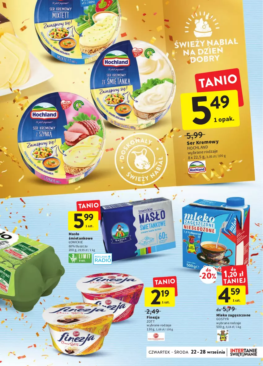 Gazetka promocyjna Intermarche - Gazetka Intermarche - ważna 22.09 do 28.09.2022 - strona 23 - produkty: Hochland, Masło, Mleko, Mleko zagęszczone, Ser, Zott