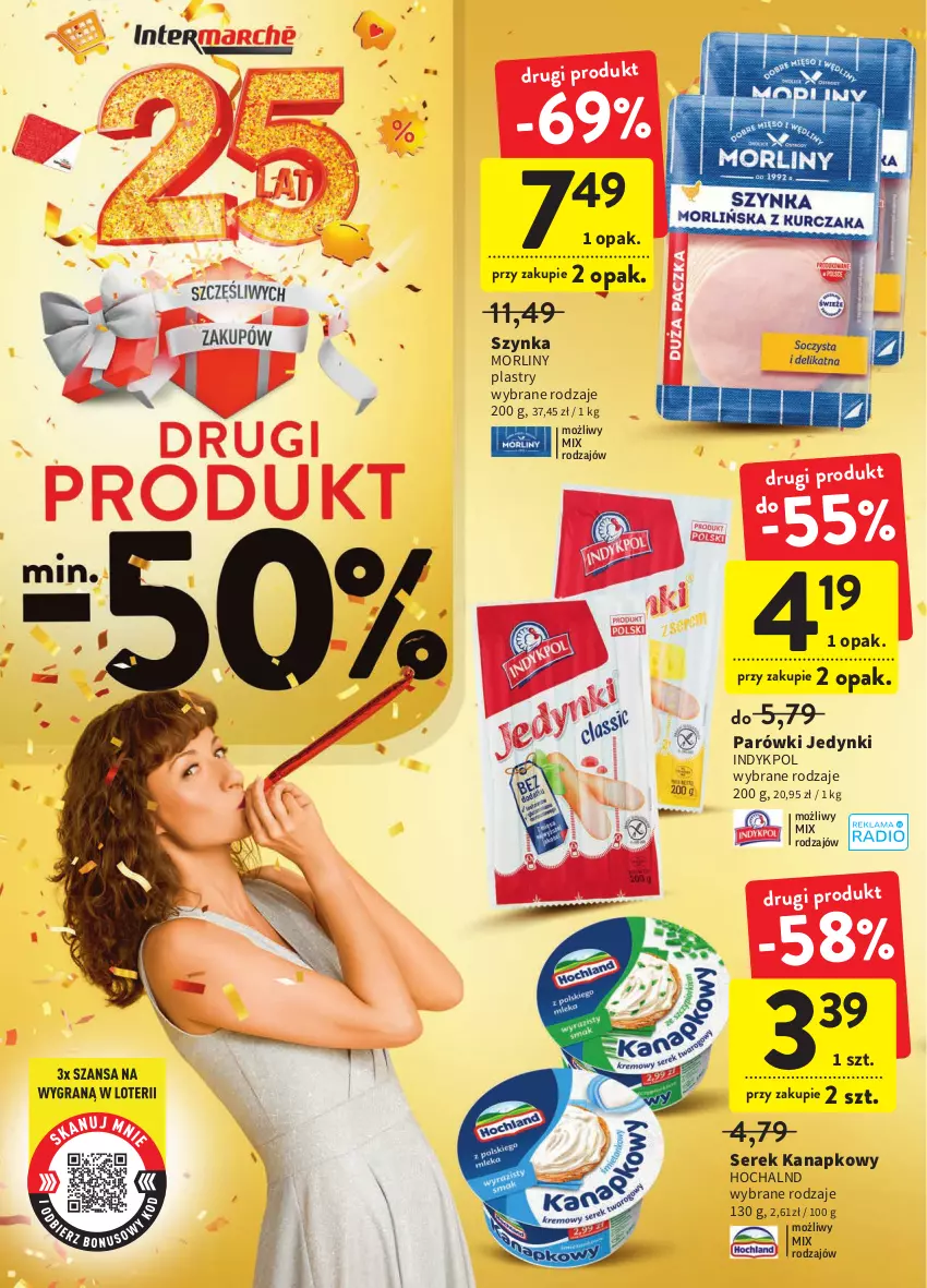 Gazetka promocyjna Intermarche - Gazetka Intermarche - ważna 22.09 do 28.09.2022 - strona 8 - produkty: Morliny, Parówki, Ser, Serek, Serek kanapkowy, Szynka