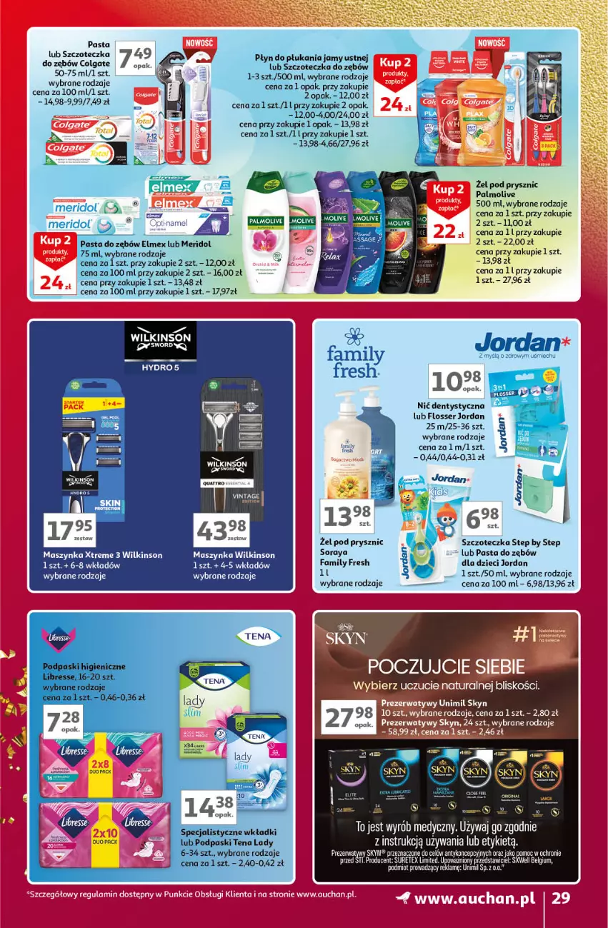 Gazetka promocyjna Auchan - Znane Marki Lubiane Hipermarket Auchan - ważna 30.11 do 09.12.2023 - strona 29 - produkty: Colgate, Dzieci, Elmex, Fa, LG, Maszynka, Nić dentystyczna, Palmolive, Pasta do zębów, Płyn do płukania, Płyn do płukania jamy ustnej, Ser, Skyn, Szczoteczka, Szczoteczka do zębów, Szynka, Unimil