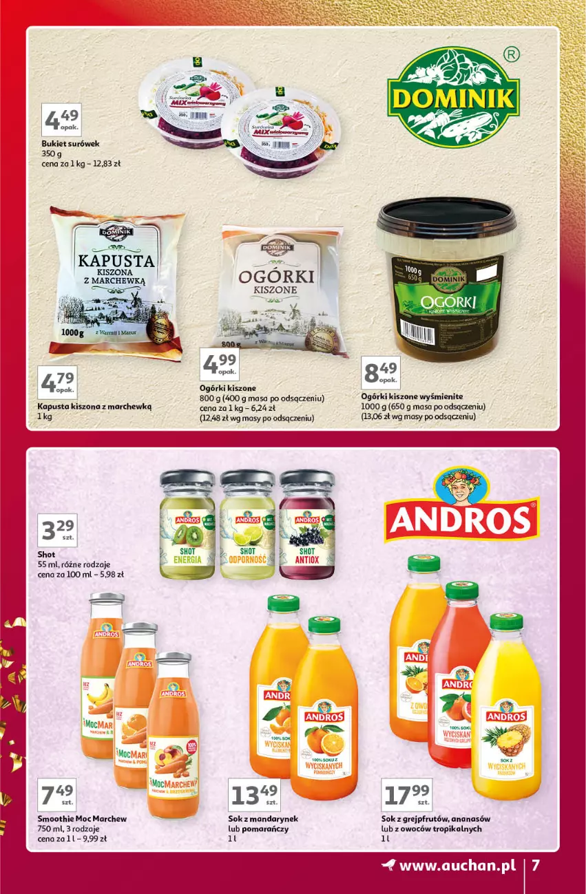 Gazetka promocyjna Auchan - Znane Marki Lubiane Hipermarket Auchan - ważna 30.11 do 09.12.2023 - strona 7 - produkty: Ananas, Bukiet, Grejpfrut, Marchewka, Smoothie, Sok