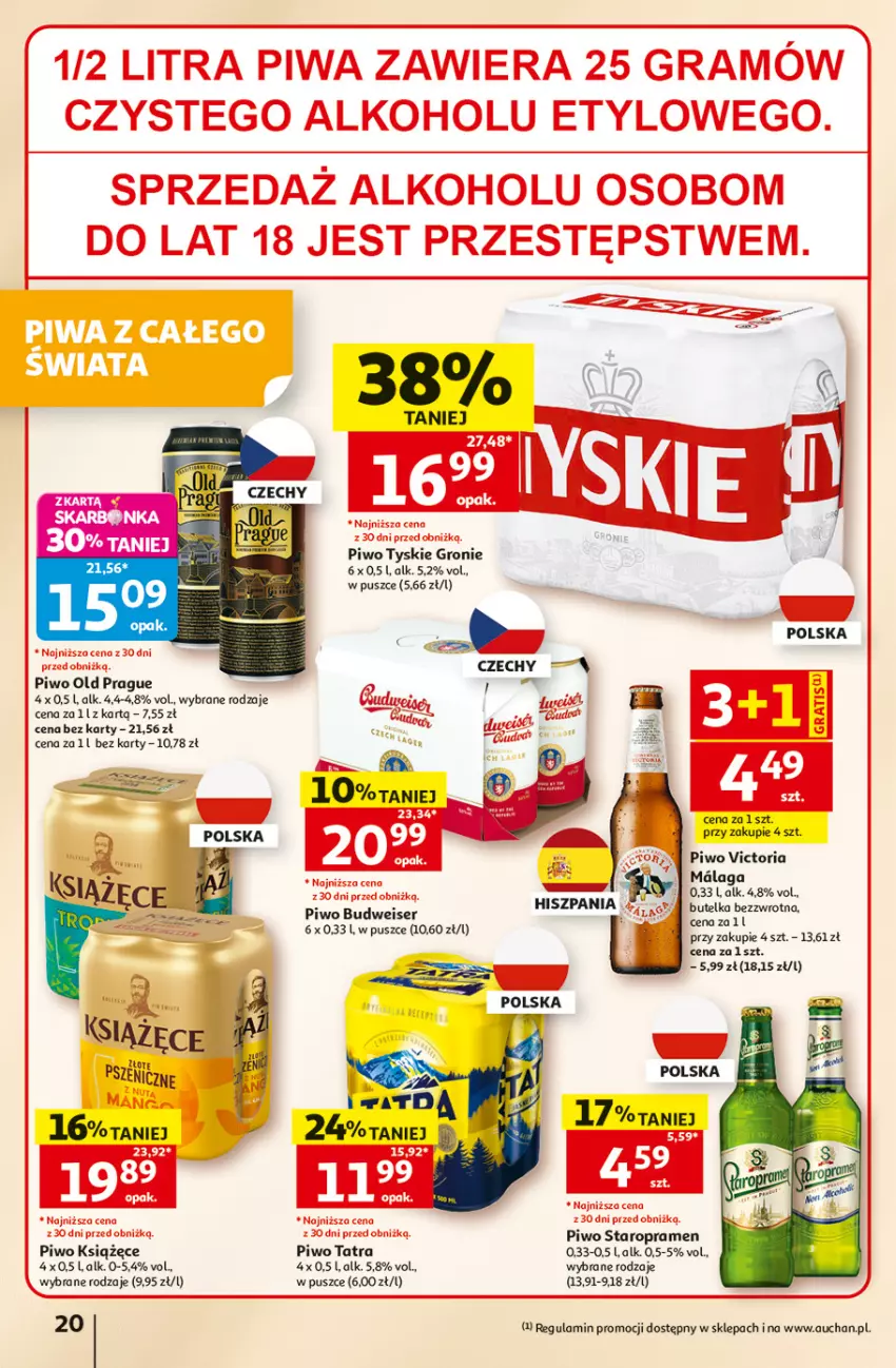 Gazetka promocyjna Auchan - Gazetka 30 Lat Hipermarket Auchan - ważna 25.06 do 01.07.2026 - strona 20 - produkty: Gra, Książęce, Piwa, Piwo, Ser, Tatra, Tyskie