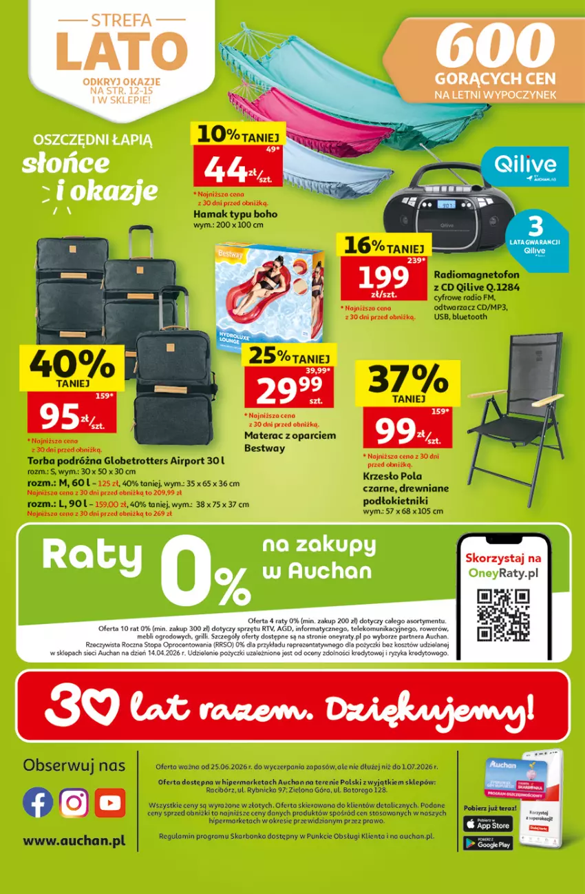 Gazetka promocyjna Auchan - Gazetka 30 Lat Hipermarket Auchan - ważna 25.06 do 01.07.2026 - strona 45 - produkty: Fa, Gra, Hama, Krzesło, Materac, Por, Ser, Tera, Torba