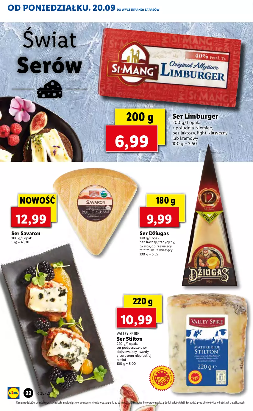 Gazetka promocyjna Lidl - GAZETKA - ważna 20.09 do 22.09.2021 - strona 22 - produkty: Burger, Limburger, Por, Ser