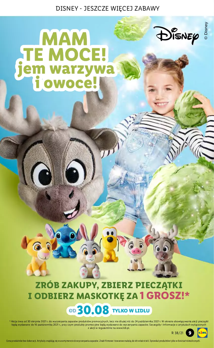 Gazetka promocyjna Lidl - GAZETKA - ważna 20.09 do 22.09.2021 - strona 9 - produkty: Disney, Owoce, Piec, Warzywa, Warzywa i owoce