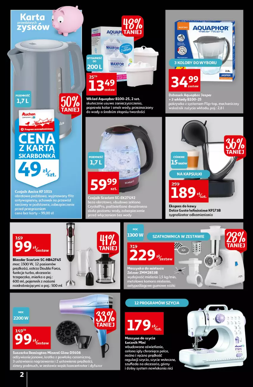 Gazetka promocyjna Auchan - Black Week - ważna 22.11 do 28.11.2021 - strona 2 - produkty: Aquaphor, Blender, Dolce Gusto, Gra, Miarka, Noż, Pojemnik, Szyna, Top, Trzepaczka