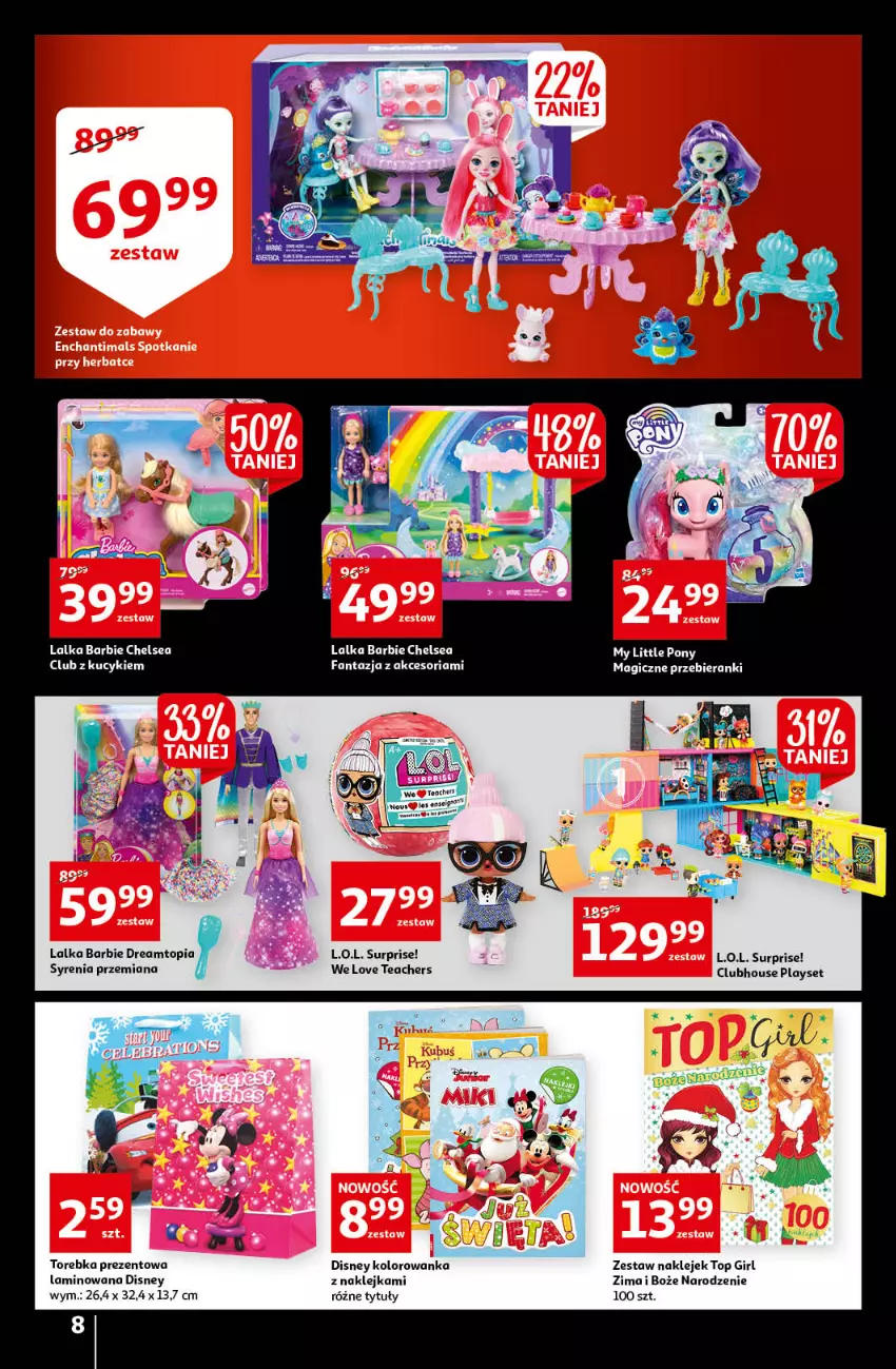 Gazetka promocyjna Auchan - Black Week - ważna 22.11 do 28.11.2021 - strona 8 - produkty: Barbie, Disney, Fa, Klej, L.O.L., Lalka, My Little Pony, Top, Torebka