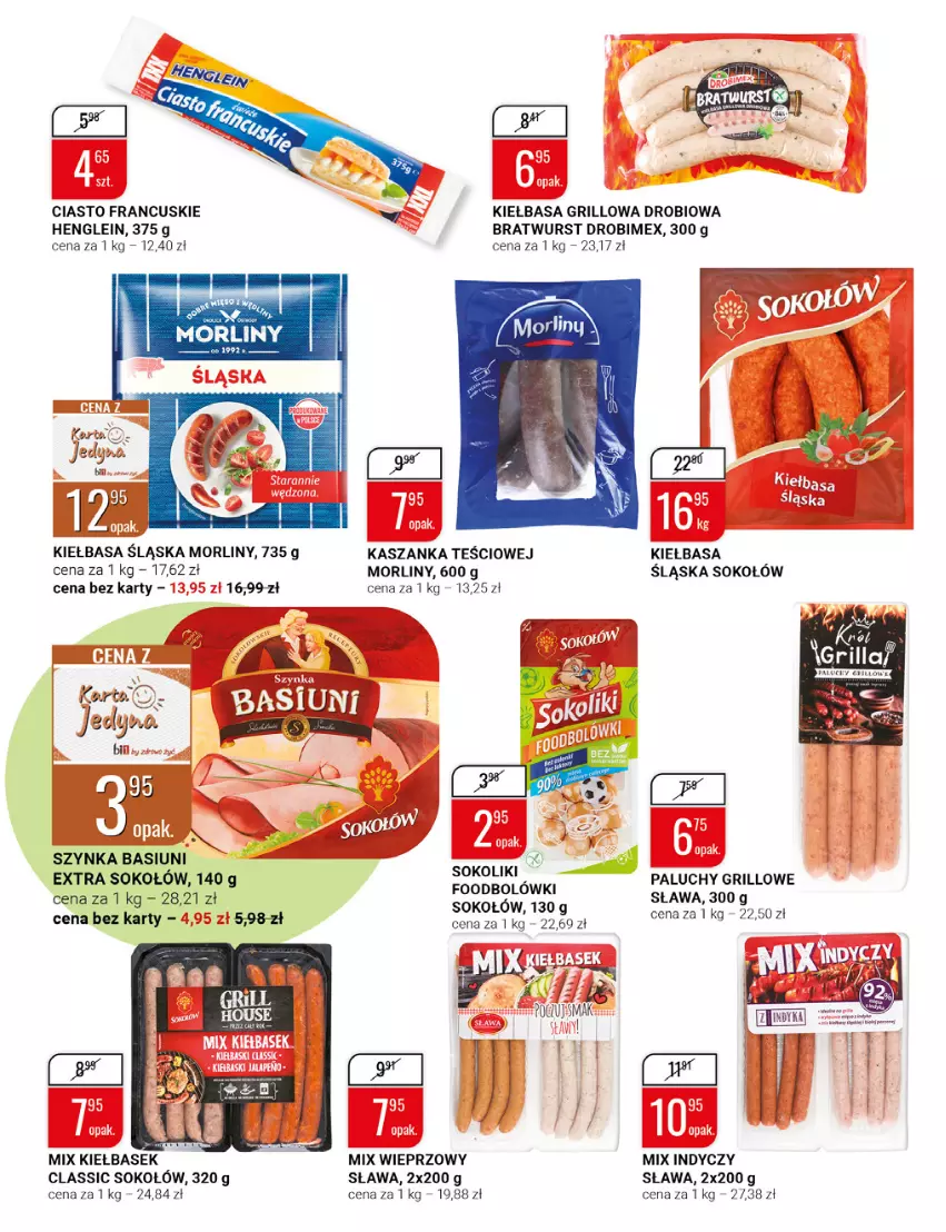 Gazetka promocyjna Bi1 - Dzień Ojca - ważna 15.06 do 21.06.2022 - strona 13 - produkty: Ciasto francuskie, Drobimex, Grill, Kasza, Kaszanka, Kiełbasa, Kiełbasa śląska, Morliny, Sok, Sokołów, Szynka