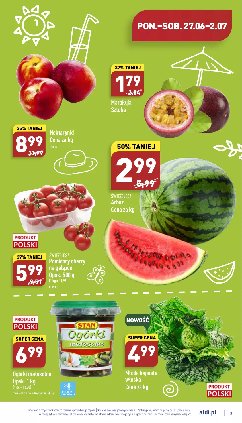 Gazetka promocyjna Aldi - Pełny katalog - ważna 27.06 do 02.07.2022 - strona 3 - produkty: Arbuz, Nektar, Pomidory