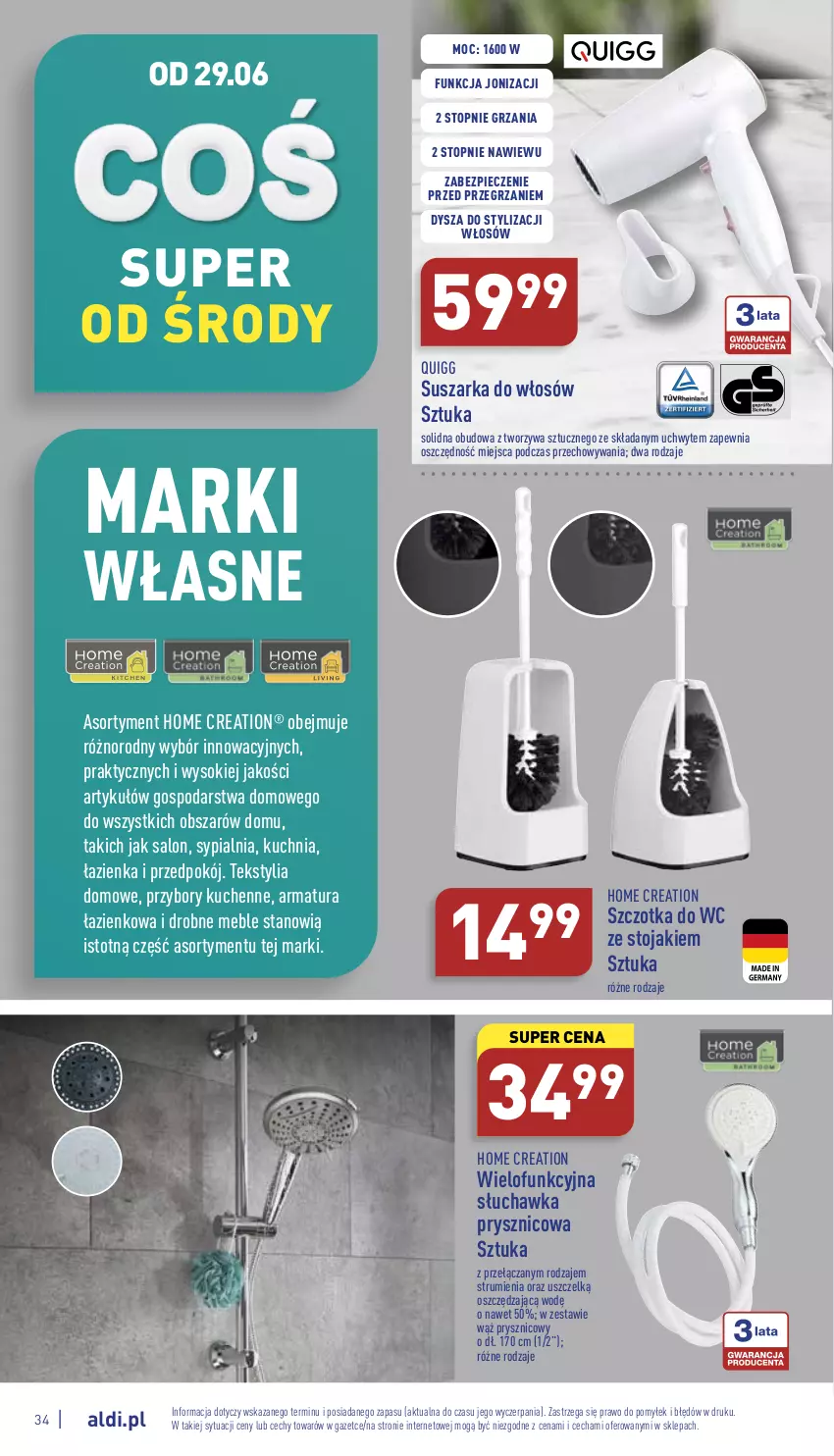 Gazetka promocyjna Aldi - Pełny katalog - ważna 27.06 do 02.07.2022 - strona 34 - produkty: Kuchnia, Meble, Piec, Przybory kuchenne, Rum, Słuchawka prysznicowa, Sok, Stojak, Suszarka, Sypialnia, Szczotka, Szczotka do WC, Top