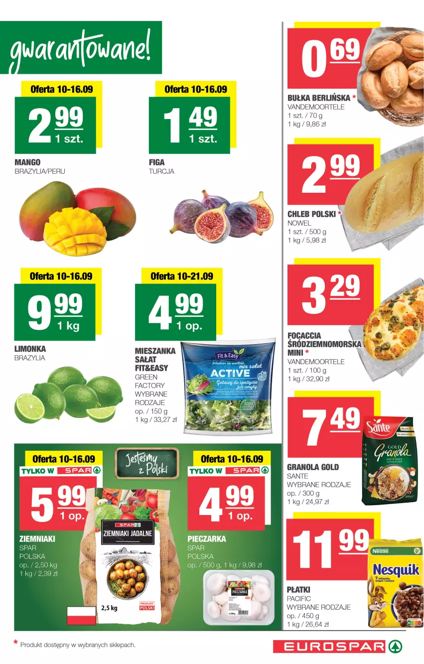 Gazetka promocyjna Spar - EuroSpar - ważna 07.09 do 17.09.2025 - strona 3 - produkty: Bułka, Chleb, Cif, Fa, Gra, Granola, Limonka, Mango, Piec, Pieczarka, Sałat, Sante