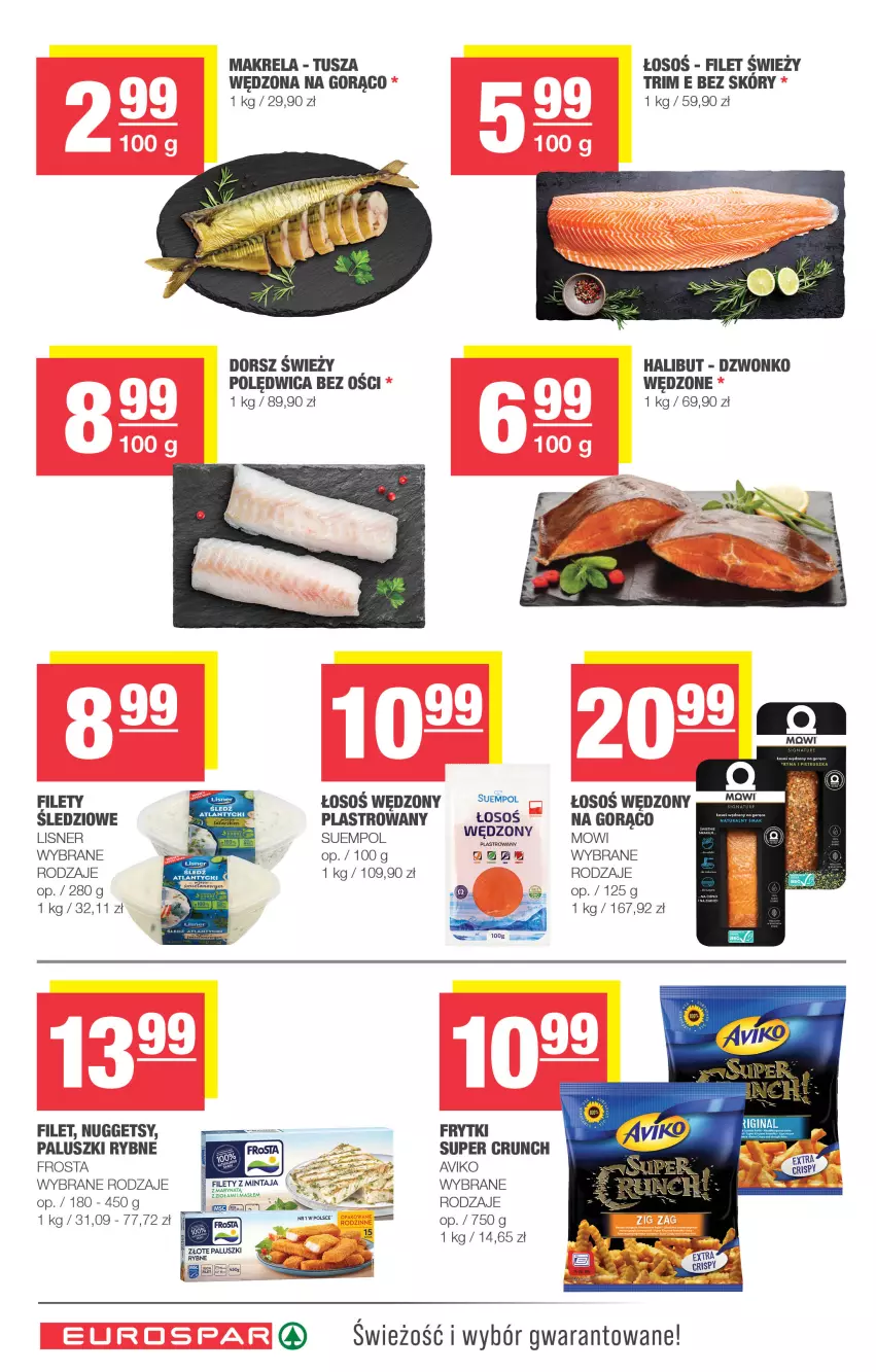 Gazetka promocyjna Spar - EuroSpar - ważna 07.09 do 17.09.2025 - strona 8 - produkty: Dorsz, Frosta, Frytki, Gry, Halibut, LG, Lisner, Paluszki rybne, Polędwica, Suempol, Tusz