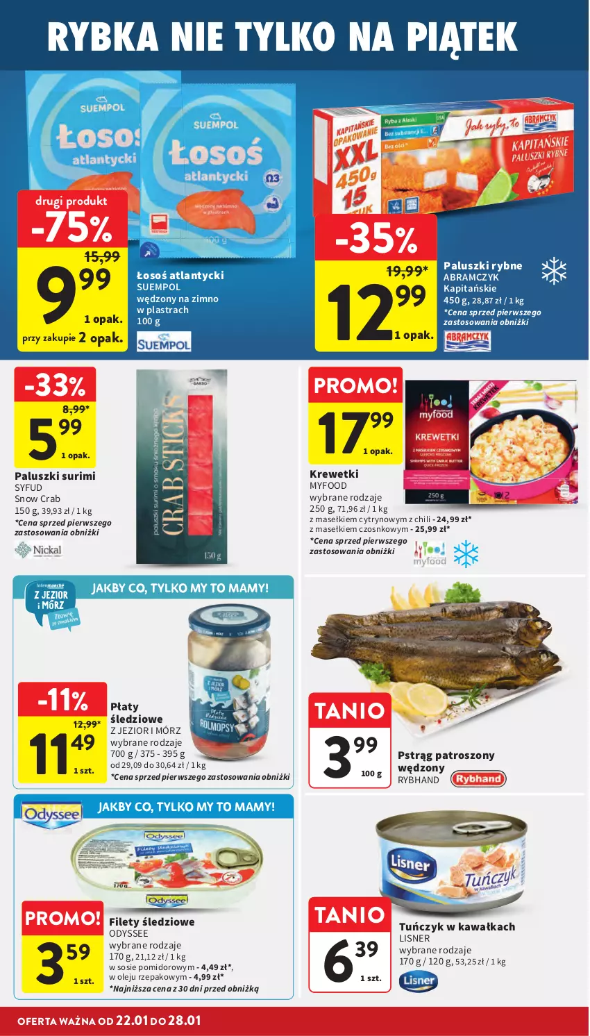 Gazetka promocyjna Intermarche - Gazetka Intermarche - ważna 22.01 do 28.01.2026 - strona 20 - produkty: Kawa, Krewetki, Lisner, Olej, Paluszki rybne, Pstrąg, Sos, Suempol, Surimi, Tuńczyk