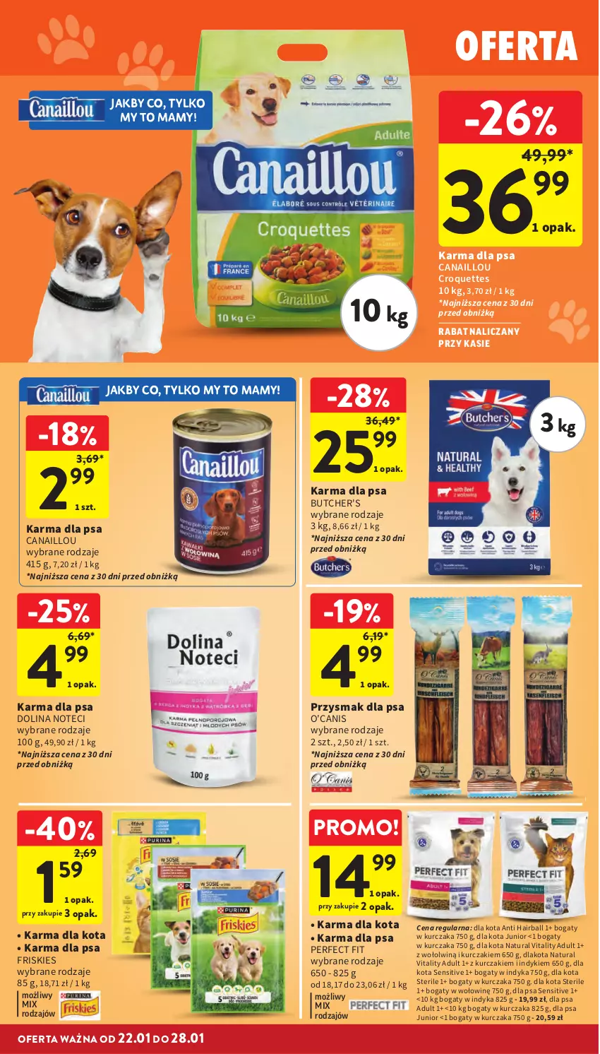 Gazetka promocyjna Intermarche - Gazetka Intermarche - ważna 22.01 do 28.01.2026 - strona 38 - produkty: Butcher's, Canaillou, Friskies, Kurczak, Przysmak dla psa