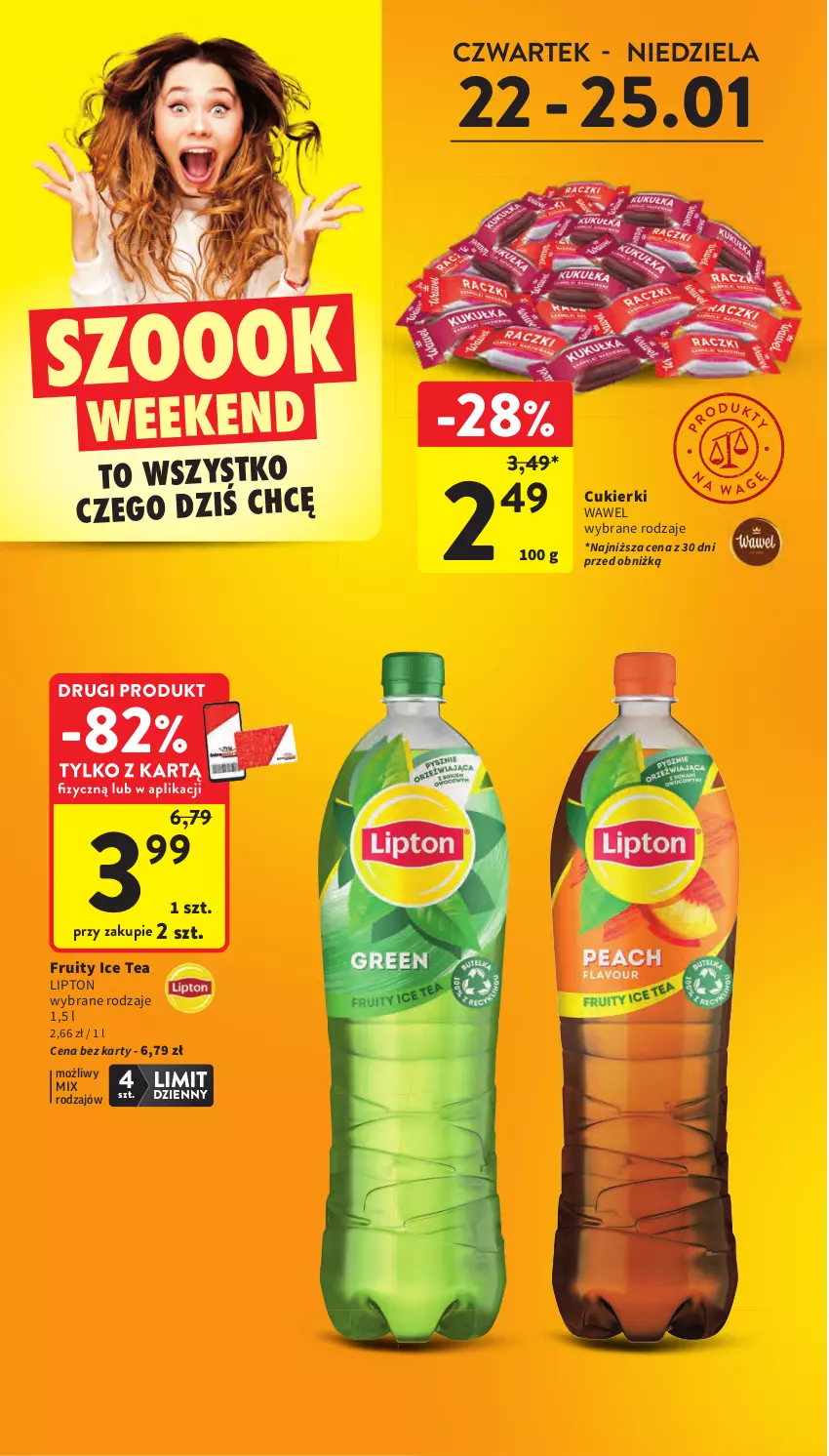 Gazetka promocyjna Intermarche - Gazetka Intermarche - ważna 22.01 do 28.01.2026 - strona 4 - produkty: Cukier, Cukierki, Ice tea, Lipton, Wawel