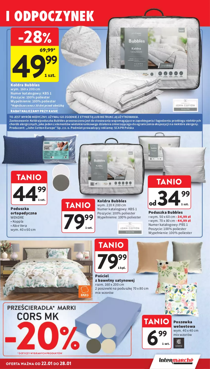 Gazetka promocyjna Intermarche - Gazetka Intermarche - ważna 22.01 do 28.01.2026 - strona 41 - produkty: Aloe vera, Gra, Kołdra, Poduszka, Pościel, Poszewka, Top