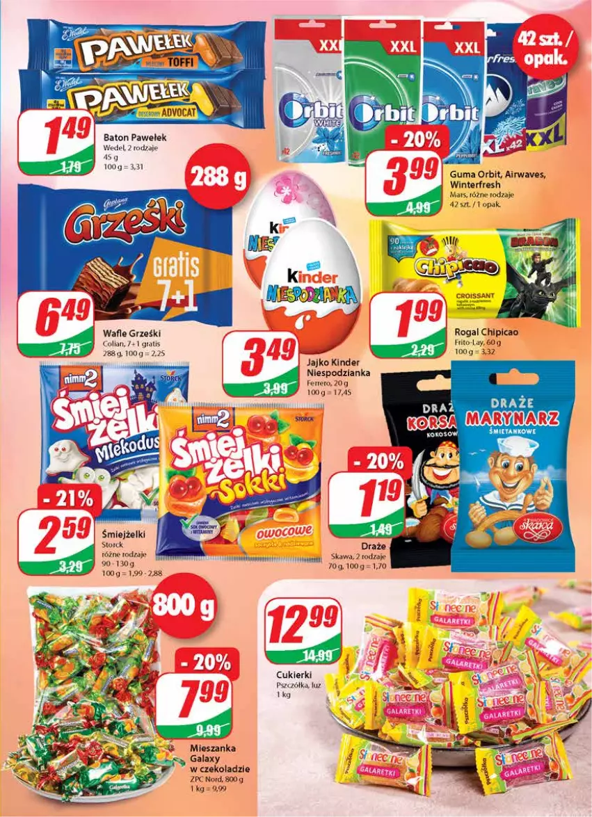 Gazetka promocyjna Dino - Gazetka - ważna 07.04 do 13.04.2021 - strona 3 - produkty: Baton, Chipicao, Croissant, Cukier, Cukierki, Ferrero, Gala, Gra, Grześki, Kawa, Kinder, Kokos, Mars, Orbit, Rogal, Wafle