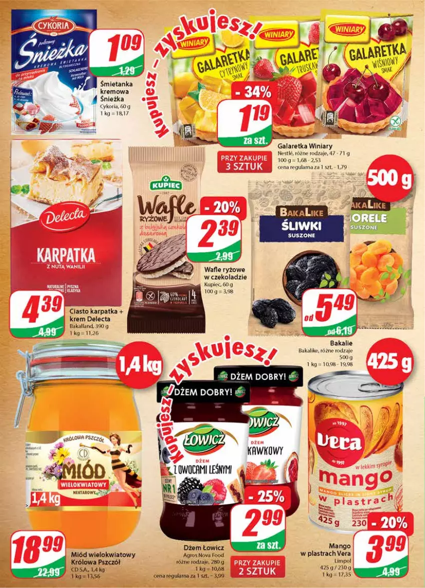 Gazetka promocyjna Dino - Gazetka - ważna 07.04 do 13.04.2021 - strona 6 - produkty: Bakalland, Delecta, Dżem, Fa, Karp, Kupiec, Mango, Miód, Nektar, Piec, Ryż, Wafle, Winiary