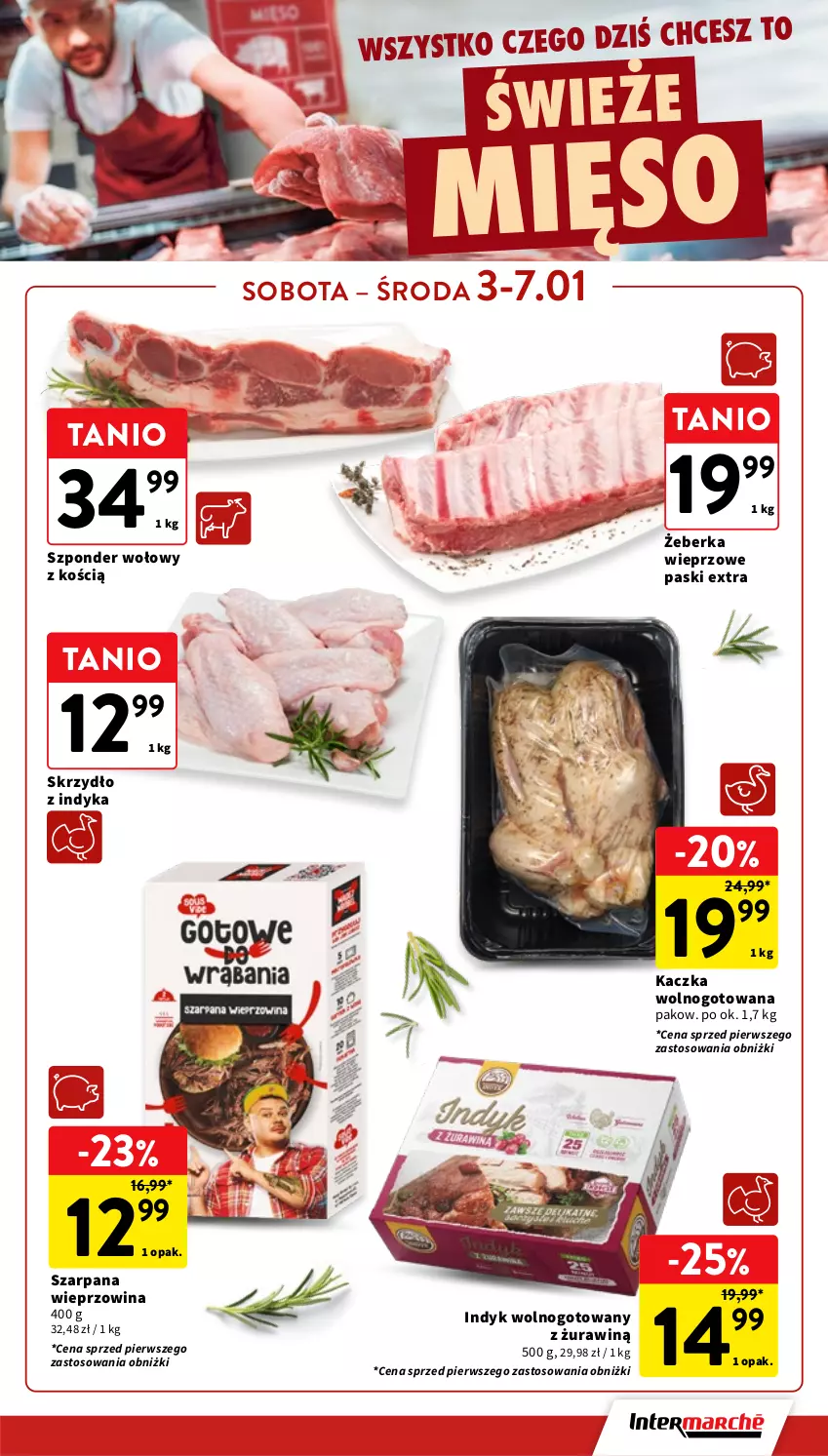 Gazetka promocyjna Intermarche - Gazetka Intermarche - ważna 02.01 do 07.01.2026 - strona 13 - produkty: Kaczka, Mięso, Szponder wołowy, Wieprzowina