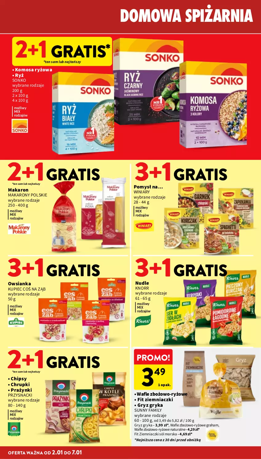 Gazetka promocyjna Intermarche - Gazetka Intermarche - ważna 02.01 do 07.01.2026 - strona 28 - produkty: Chipsy, Chrupki, Fa, Gra, Gry, Knorr, Kupiec, Makaron, Owsianka, Piec, Przysnacki, Ryż, Sól, Sonko, Wafle, Winiary