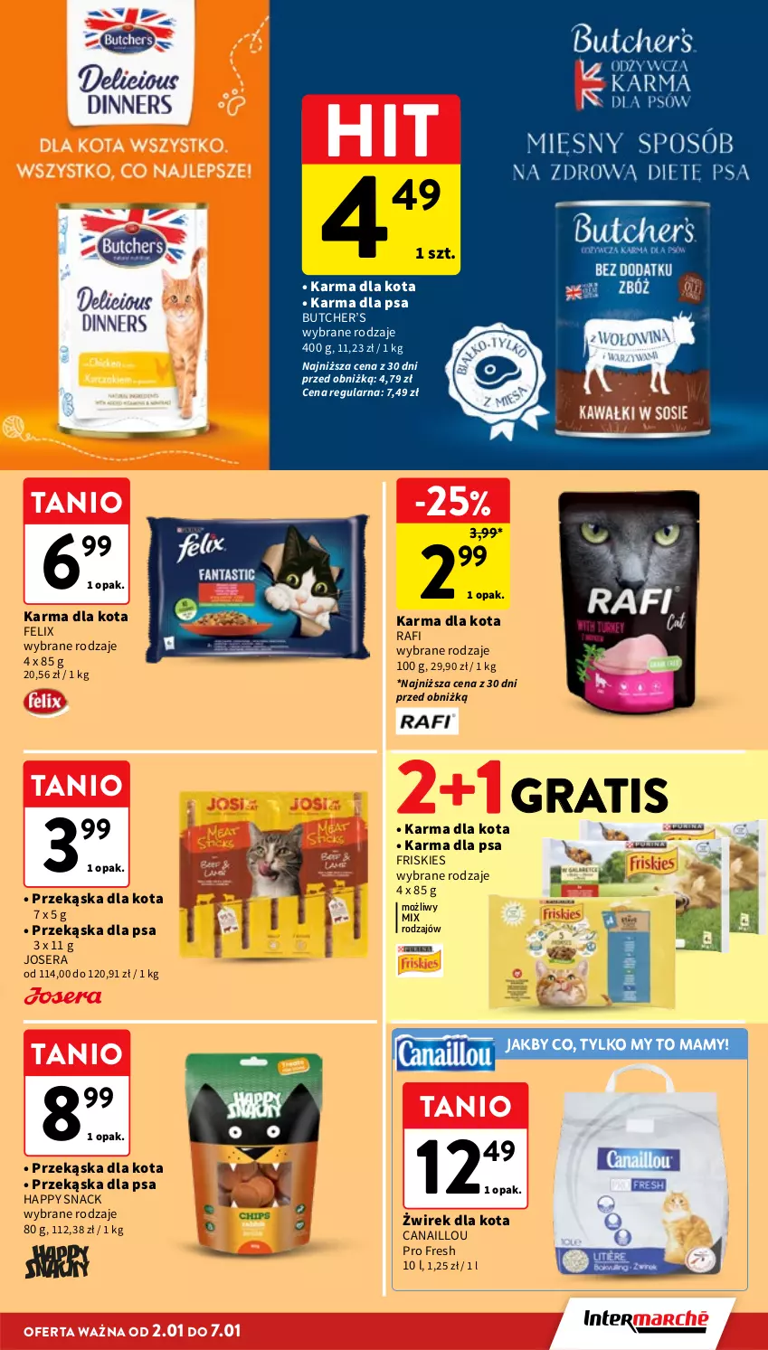 Gazetka promocyjna Intermarche - Gazetka Intermarche - ważna 02.01 do 07.01.2026 - strona 35 - produkty: Canaillou, Felix, Friskies, Gra, Josera, Ser
