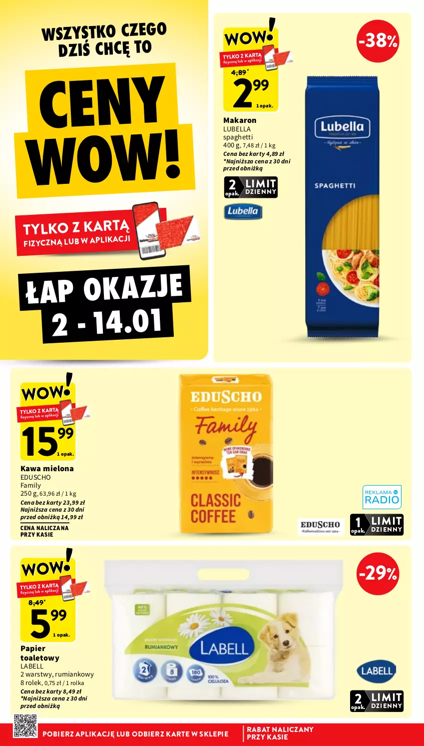 Gazetka promocyjna Intermarche - Gazetka Intermarche - ważna 02.01 do 07.01.2026 - strona 6 - produkty: Bell, Bella, Fa, Kawa, Kawa mielona, Lubella, Makaron, Papier, Papier toaletowy, Rum, Spaghetti