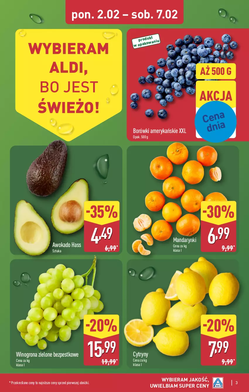 Gazetka promocyjna Aldi - Pełna oferta - ważna 02.02 do 07.02.2026 - strona 3 - produkty: Cytryny, Mandarynki, Wino, Winogrona