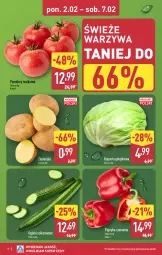 Gazetka promocyjna Aldi - Pełna oferta - Gazetka - ważna od 07.02 do 07.02.2026 - strona 2 - produkty: Warzywa, Papryka czerwona, Papryka, Ziemniaki, Pomidory