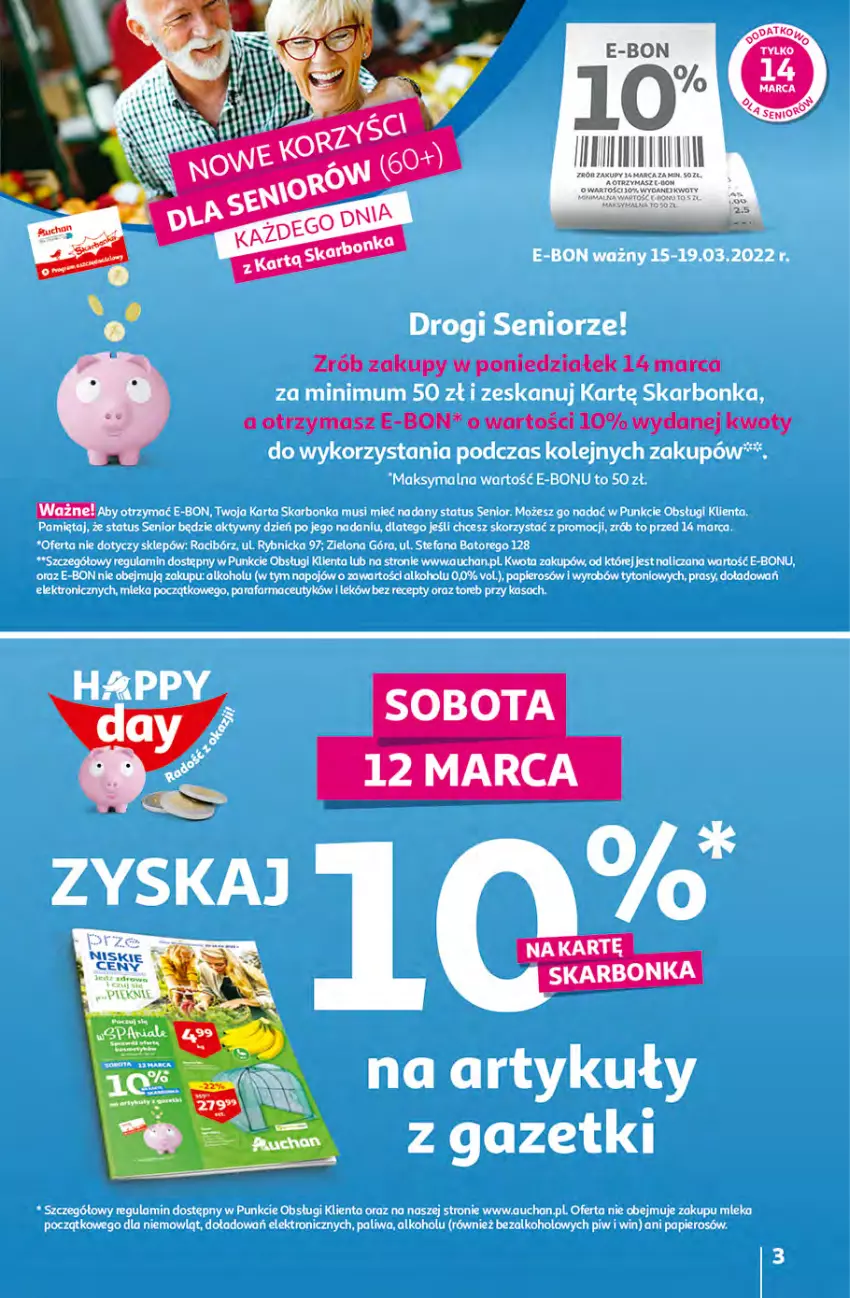 Gazetka promocyjna Auchan - przeNISKIE CENY Jedz zdrowo i czuj się przepięknie Hipermarkety - ważna 10.03 do 16.03.2022 - strona 3