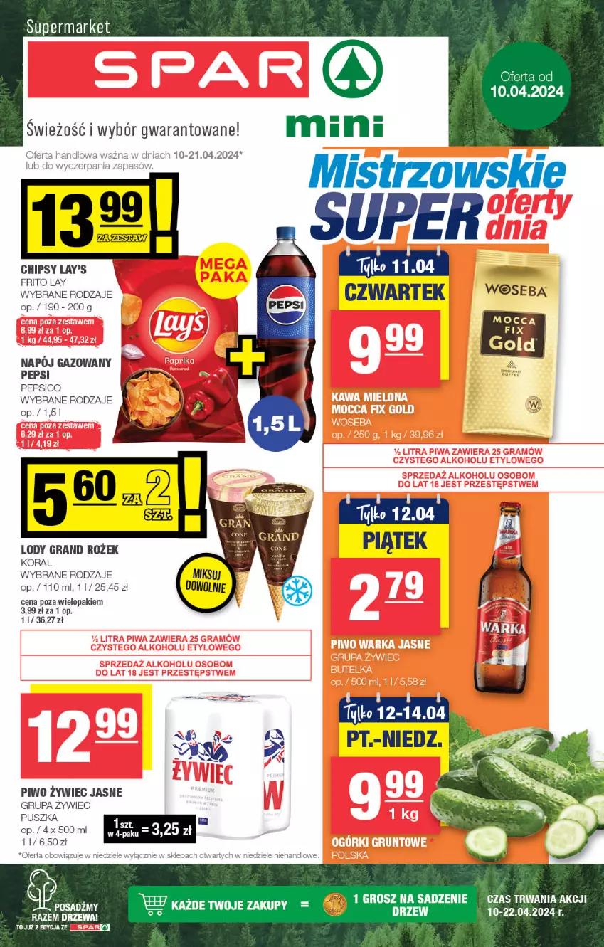 Gazetka promocyjna Spar - Spar-Mini - ważna 07.04 do 17.04.2024 - strona 1 - produkty: Chipsy, Gra, Lody, Pepsi, Piwo