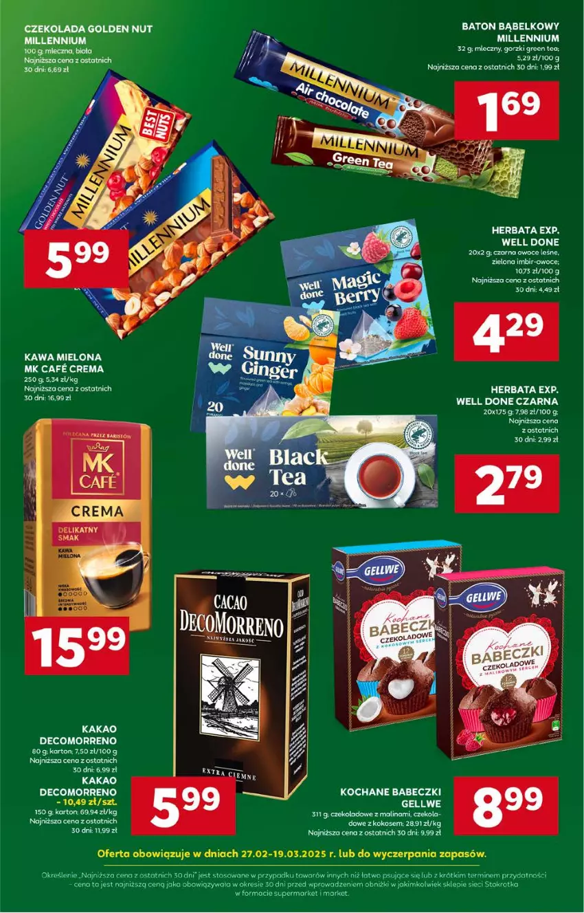 Gazetka promocyjna Stokrotka - Supermarket - ważna 13.03 do 19.03.2025 - strona 24 - produkty: Babeczki, Baton, Herbata, Imbir, Kakao, Kask, Kawa, Kawa mielona, Koc, Kokos, LG, Owoce