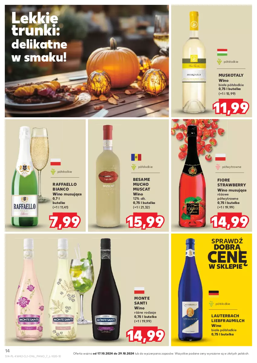 Gazetka promocyjna Kaufland - Barek Kauflandu - ważna 17.10 do 29.10.2024 - strona 14 - produkty: Fa, Monte, Monte Santi, Mus, Raffaello, Wino, Wino białe, Wino musujące