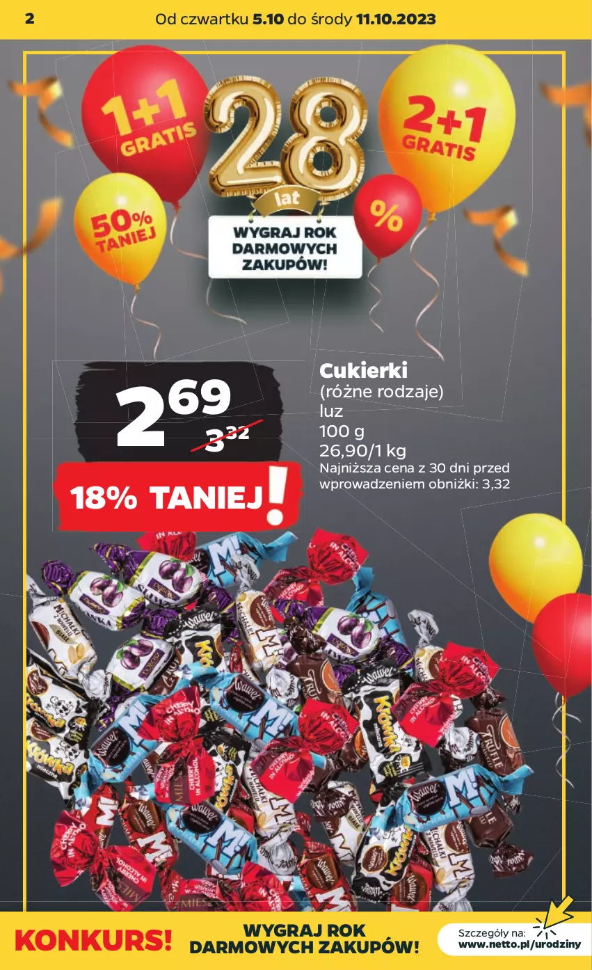 Gazetka promocyjna Netto - Artykuły spożywcze - ważna 05.10 do 11.10.2023 - strona 2 - produkty: Cukier, Cukierki, Gra