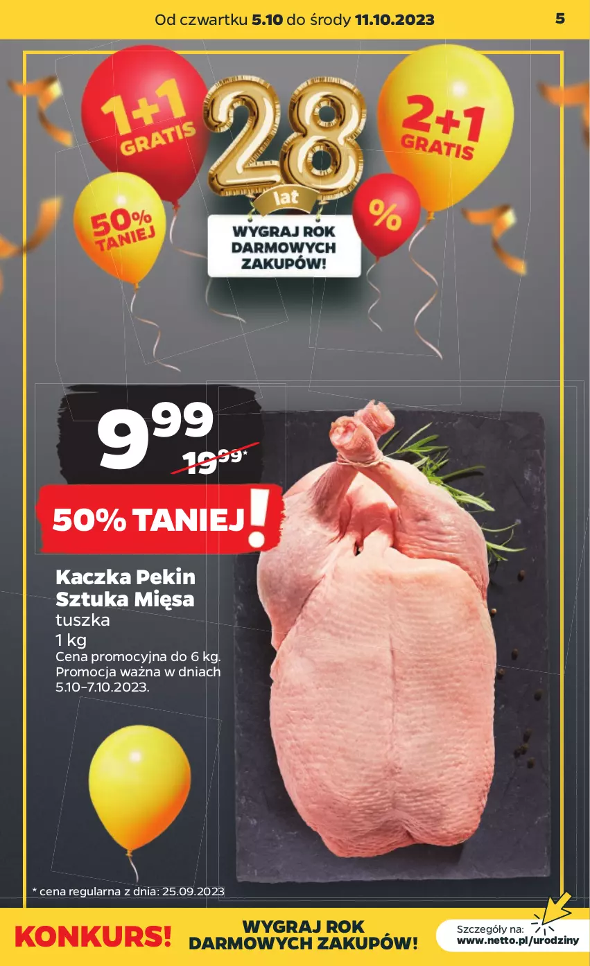 Gazetka promocyjna Netto - Artykuły spożywcze - ważna 05.10 do 11.10.2023 - strona 5 - produkty: Gra, Kaczka, Tusz