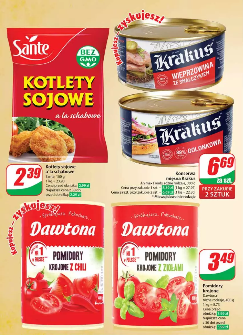 Gazetka promocyjna Dino - Gazetka 34 / 2024 - ważna 21.08 do 27.08.2024 - strona 22 - produkty: Dawtona, Kotlet, Krakus, Pomidory, Pomidory krojone, Ser