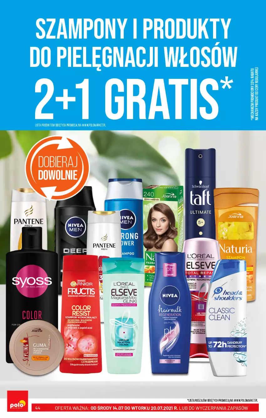 Gazetka promocyjna PoloMarket - Gazetka pomocyjna - ważna 14.07 do 20.07.2021 - strona 44 - produkty: Elseve, Fa, Garnier, Pantene, Szampon