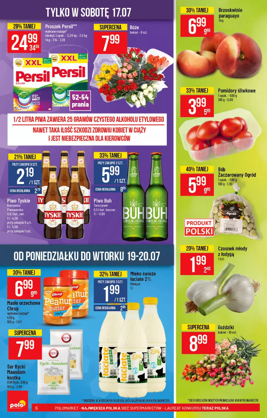 Gazetka promocyjna PoloMarket - Gazetka pomocyjna - ważna 14.07 do 20.07.2021 - strona 6 - produkty: Bukiet, Czosnek, Maasdam, Ogród, Persil, Piwo, Pomidory, Tyskie