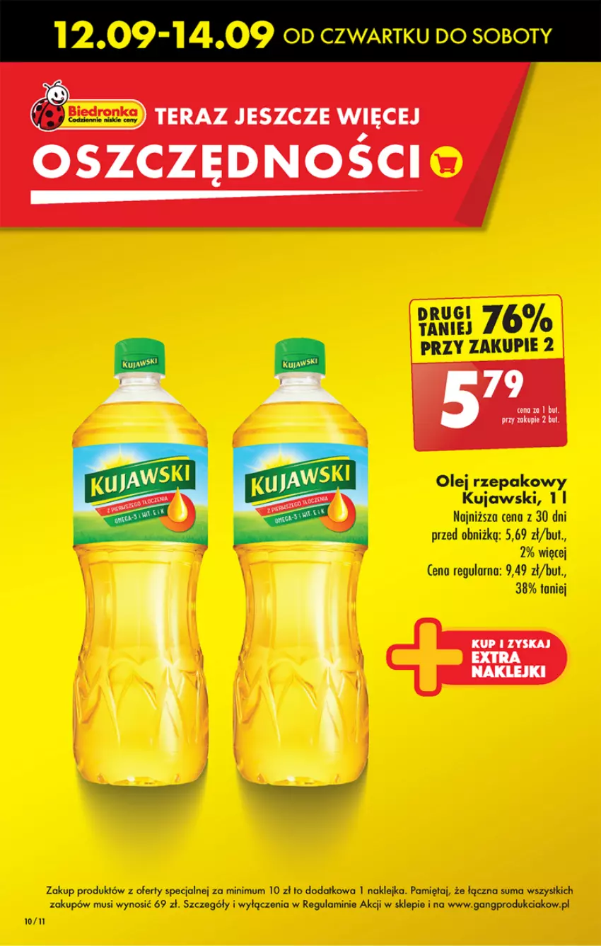 Gazetka promocyjna Biedronka - Od czwartku - ważna 12.09 do 18.09.2024 - strona 10 - produkty: Klej, Kujawski, Mięta, Mus, Olej, Olej rzepakowy