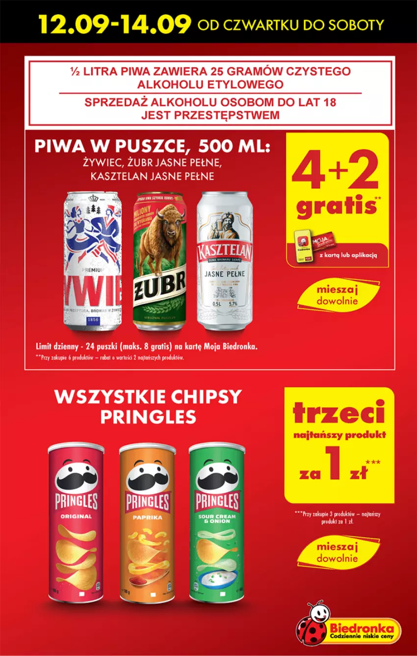 Gazetka promocyjna Biedronka - Od czwartku - ważna 12.09 do 18.09.2024 - strona 13 - produkty: Chipsy, Dron, Gin, Gra, Kasztelan, Piwa, Pringles