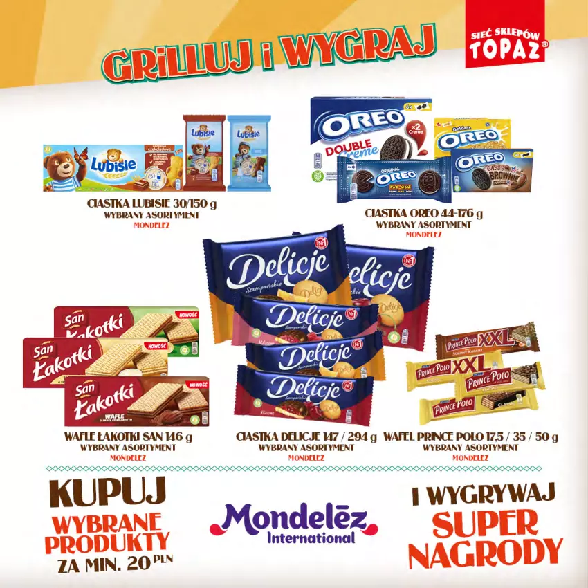 Gazetka promocyjna Topaz - Gazetka - ważna 15.04 do 09.06.2024 - strona 41 - produkty: Ciastka, Delicje, Gry, Kask, Lubisie, Oreo, Wafle