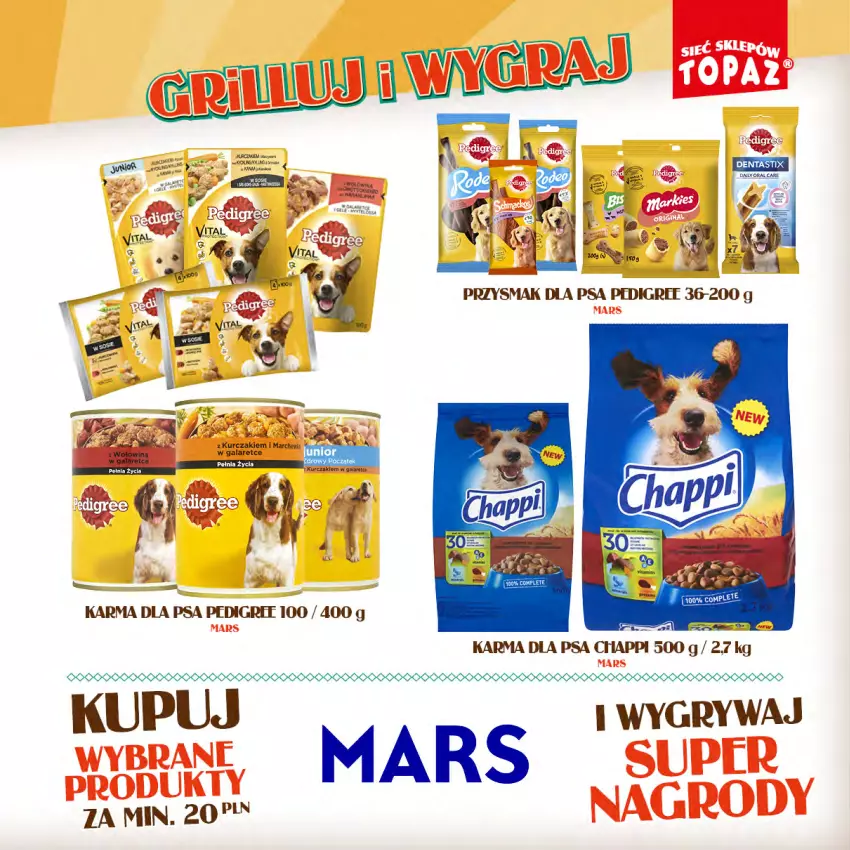 Gazetka promocyjna Topaz - Gazetka - ważna 15.04 do 09.06.2024 - strona 53 - produkty: Chappi, Gala, Gry, Kurczak, Mars, Pedigree