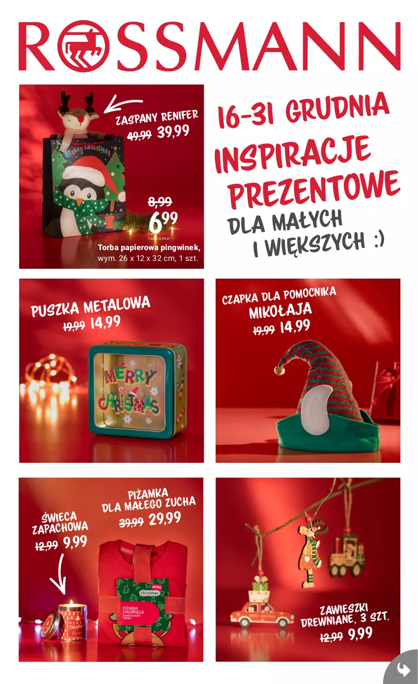 Gazetka promocyjna Rossmann - 16 grudnia - ważna 16.12 do 31.12.2021 - strona 1 - produkty: Czapka, Papier, Pingwin, Torba, Zawieszki