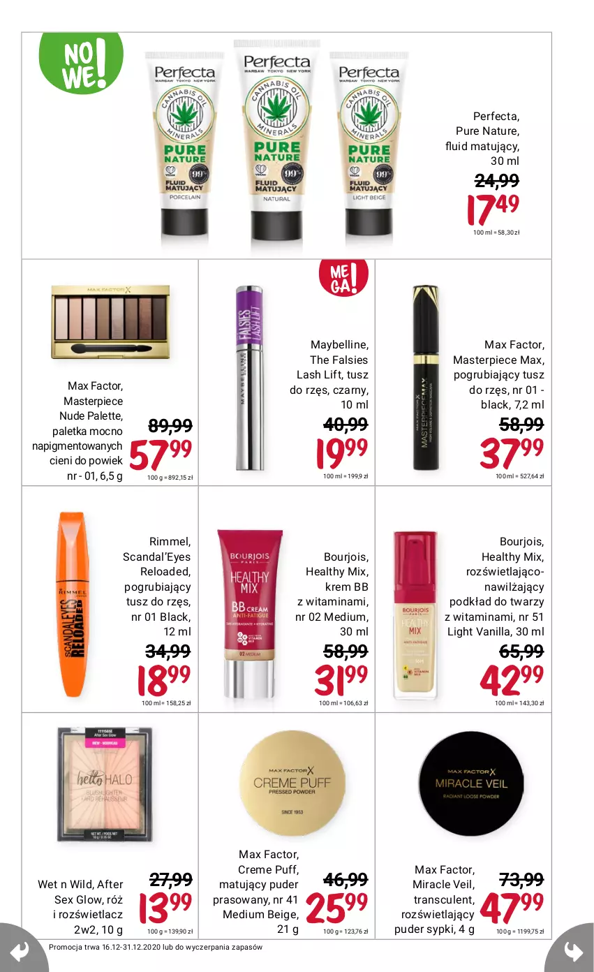 Gazetka promocyjna Rossmann - 16 grudnia - ważna 16.12 do 31.12.2021 - strona 13 - produkty: Bell, Krem bb, Maybelline, Palette, Perfecta, Puf, Pur