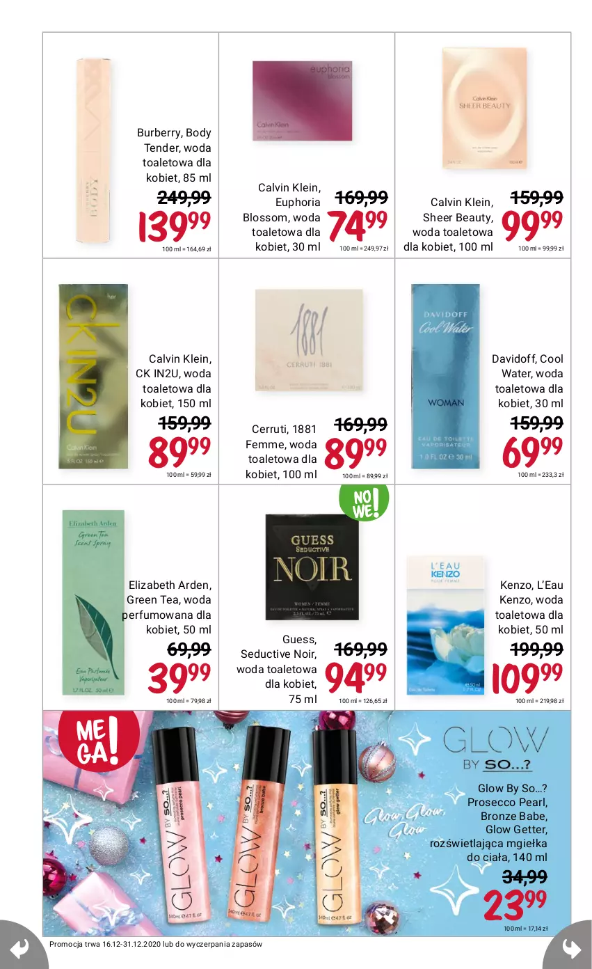 Gazetka promocyjna Rossmann - 16 grudnia - ważna 16.12 do 31.12.2021 - strona 8 - produkty: Body, Burberry, Calvin Klein, Cerruti, Davidoff, Elizabeth Arden, Kenzo, Perfum, Prosecco, Woda, Woda perfumowana, Woda toaletowa