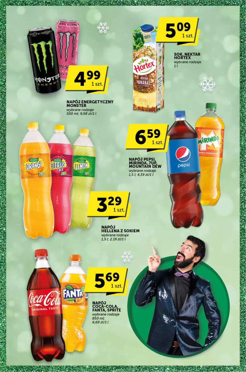 Gazetka promocyjna ABC - ważna 28.12.2023 do 09.01.2024 - strona 17 - produkty: Coca-Cola, Fa, Fanta, Hellena, Hortex, Napój, Napój energetyczny, Nektar, Pepsi, Sok, Sprite