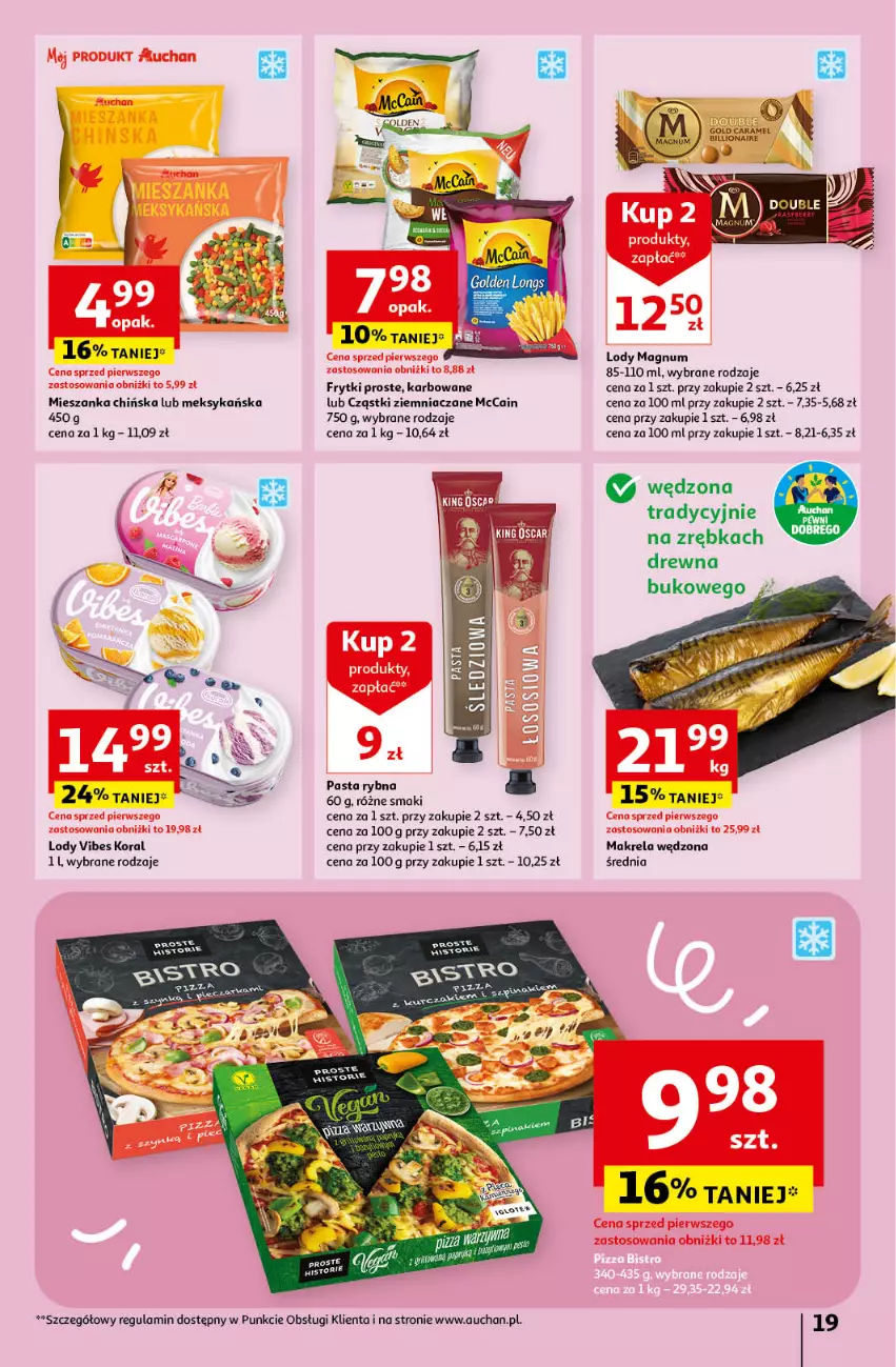 Gazetka promocyjna Auchan - Gazetka Świętuj Dzień Matki i Dzień Dziecka Hipermarket Auchan - ważna 23.05 do 29.05.2024 - strona 19 - produkty: Fa, Frytki, Lion, Lody, McCain