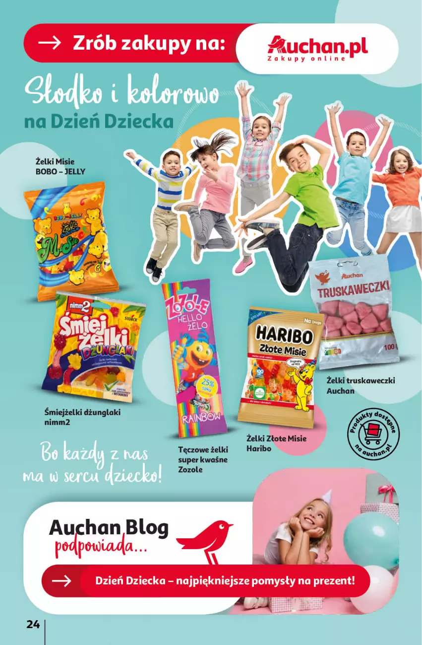 Gazetka promocyjna Auchan - Gazetka Świętuj Dzień Matki i Dzień Dziecka Hipermarket Auchan - ważna 23.05 do 29.05.2024 - strona 24 - produkty: Haribo, Nimm2