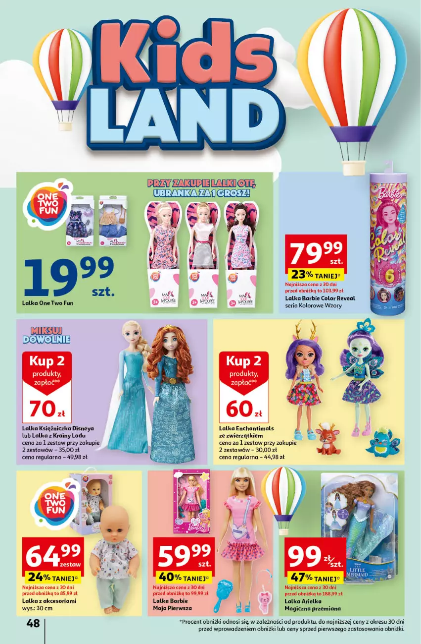 Gazetka promocyjna Auchan - Gazetka Świętuj Dzień Matki i Dzień Dziecka Hipermarket Auchan - ważna 23.05 do 29.05.2024 - strona 48 - produkty: Ariel, Barbie, Disney, Enchantimals, Lalka, Ser